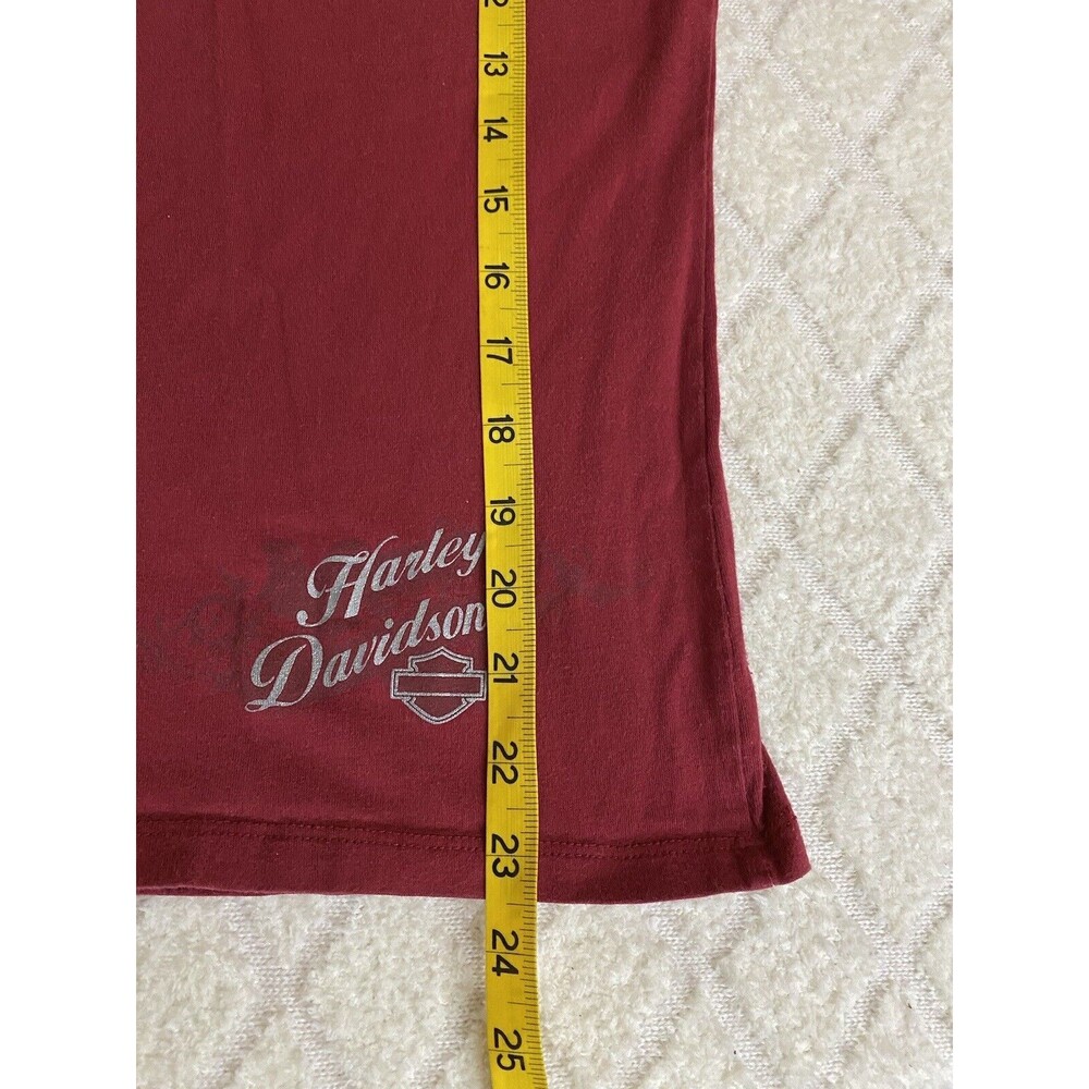 Vintage Harley Davidson York PA USA Made Women’s Red Long Sleeve Top Size Large - Picture 15 of 16